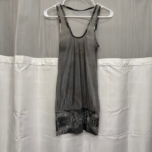 Y2K Grey Sheer Floral Mini Dress
